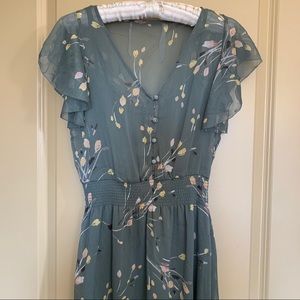 WHBM Flutter Sleeve Midi Dress